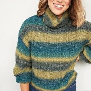 Old Navy Striped Shaker-Stitch Turtleneck Sweater. Size XL